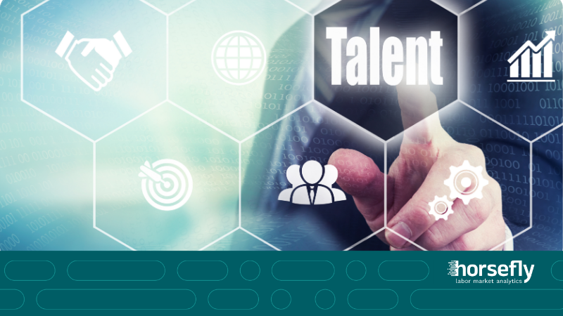 Image shows a finger pressing a screen on the word 'talent' for the blog entitled - Kickstart Your Workforce Strategy with Talent Analytics